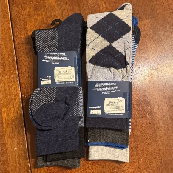George Men's Casual Crew Socks - Gray, Blue, and Black 2 x 3pk - Picture 2 of 4